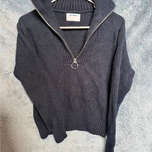 Old Navy navy blue zip up sweater #knitwear #winterwear